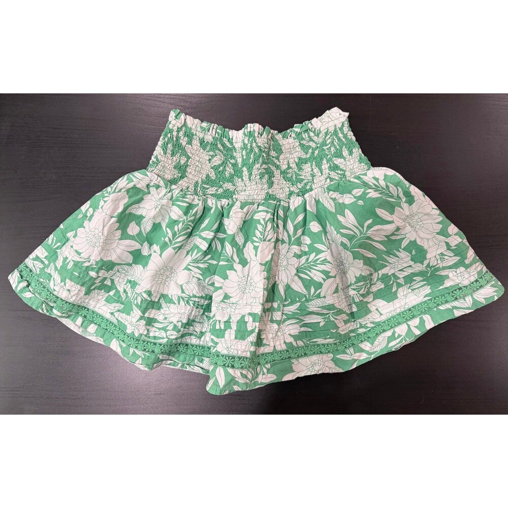 American Eagle smocked skirt size large green floral